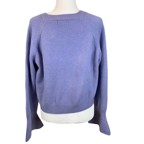 FEW MODA Women's Sweater-Choker Neck Bell Sleeves-Large Lavendar NWT - Picture 3 of 6